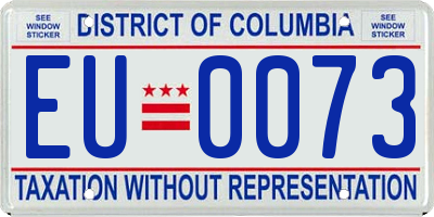 DC license plate EU0073