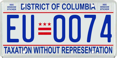 DC license plate EU0074