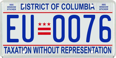 DC license plate EU0076