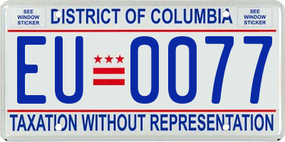 DC license plate EU0077