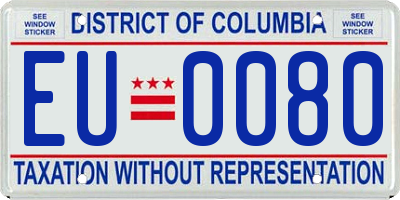 DC license plate EU0080