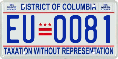 DC license plate EU0081