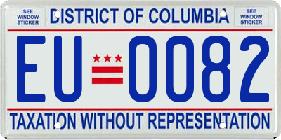 DC license plate EU0082