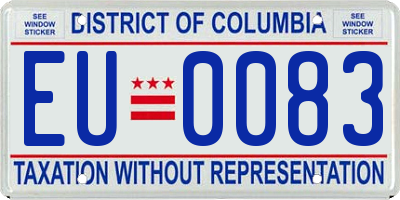 DC license plate EU0083
