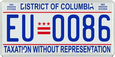 DC license plate EU0086