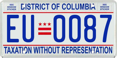 DC license plate EU0087