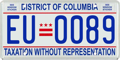 DC license plate EU0089