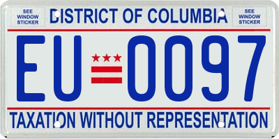 DC license plate EU0097