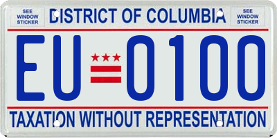 DC license plate EU0100