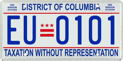 DC license plate EU0101