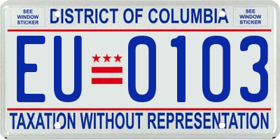 DC license plate EU0103