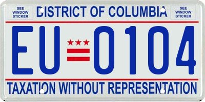 DC license plate EU0104