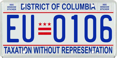 DC license plate EU0106