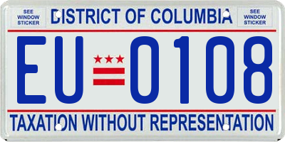 DC license plate EU0108