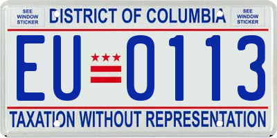 DC license plate EU0113