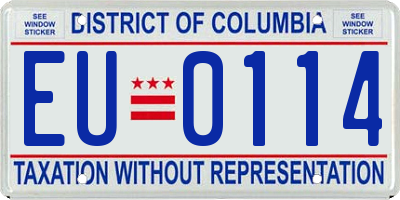 DC license plate EU0114