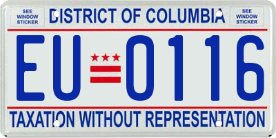 DC license plate EU0116