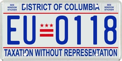 DC license plate EU0118