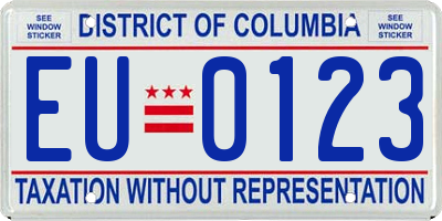 DC license plate EU0123