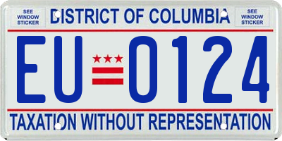 DC license plate EU0124