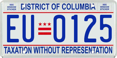 DC license plate EU0125