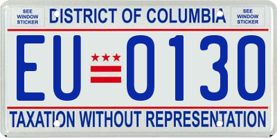DC license plate EU0130