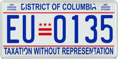 DC license plate EU0135