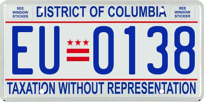 DC license plate EU0138