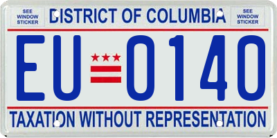 DC license plate EU0140