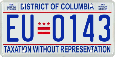 DC license plate EU0143