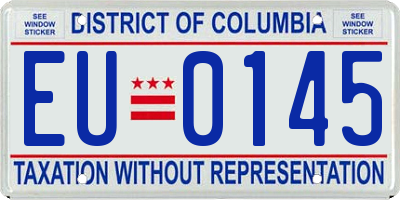DC license plate EU0145