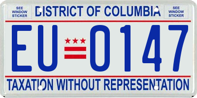 DC license plate EU0147