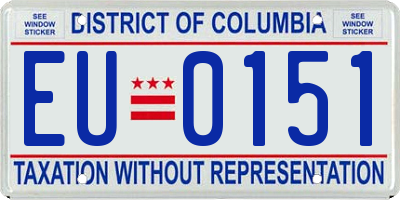 DC license plate EU0151