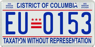 DC license plate EU0153
