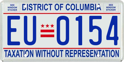 DC license plate EU0154