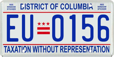 DC license plate EU0156