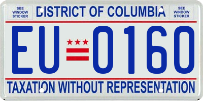 DC license plate EU0160