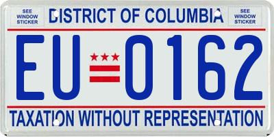 DC license plate EU0162