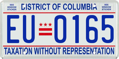 DC license plate EU0165