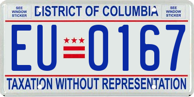 DC license plate EU0167
