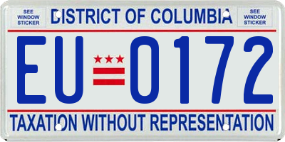 DC license plate EU0172