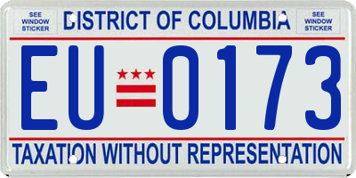 DC license plate EU0173