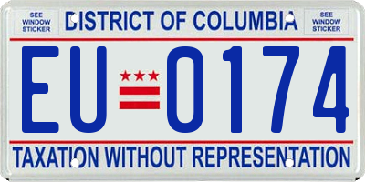 DC license plate EU0174