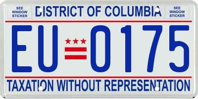 DC license plate EU0175