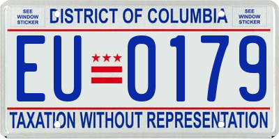 DC license plate EU0179
