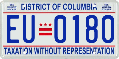 DC license plate EU0180