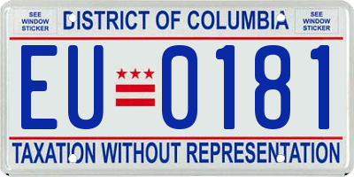 DC license plate EU0181