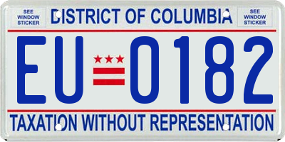 DC license plate EU0182