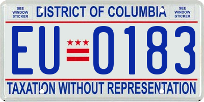 DC license plate EU0183
