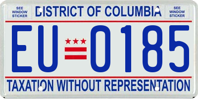 DC license plate EU0185